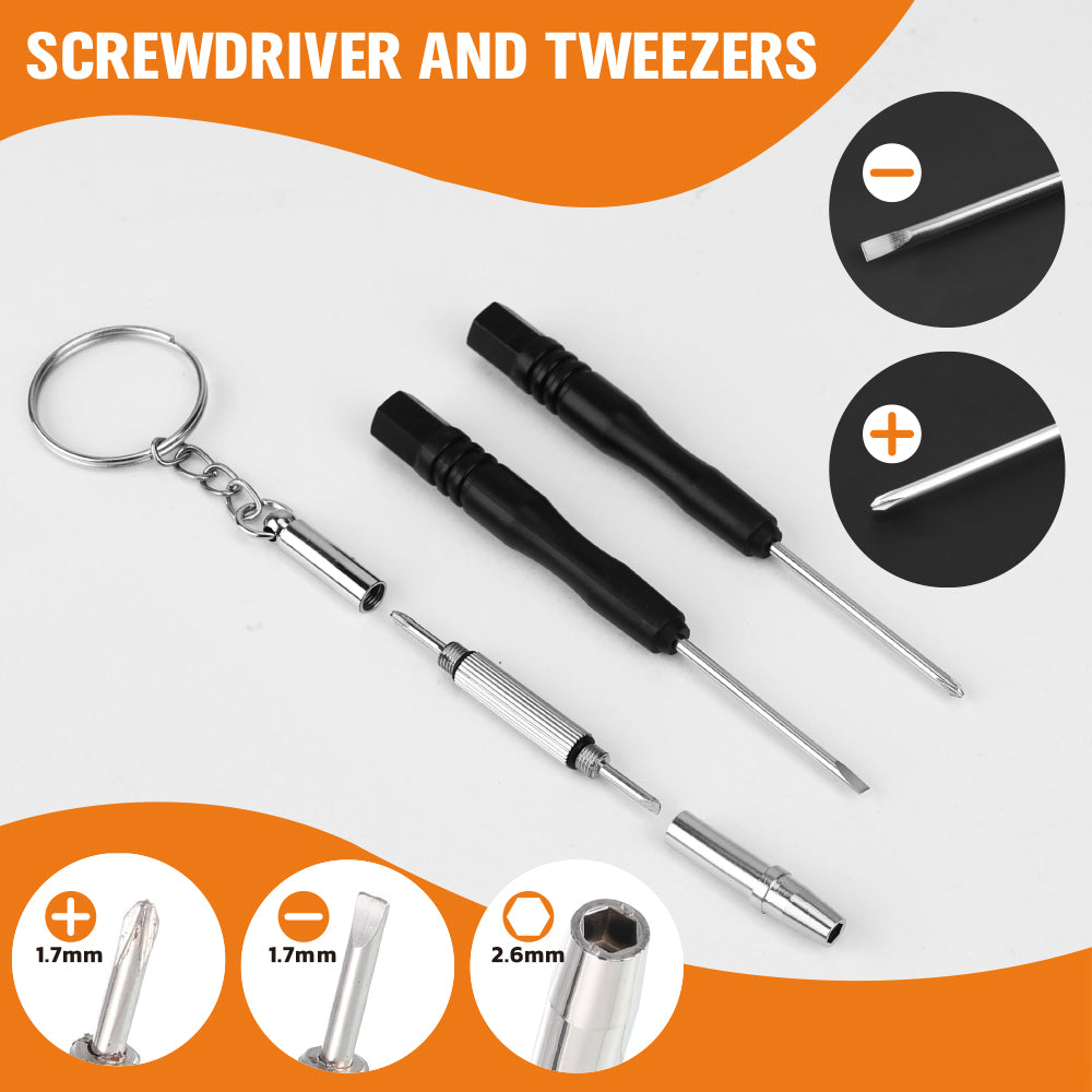 HORUSDY 633pcs eyeglasses repair kit with screws, nose pads, mini screwdrivers and tweezers for glasses and sunglasses repair