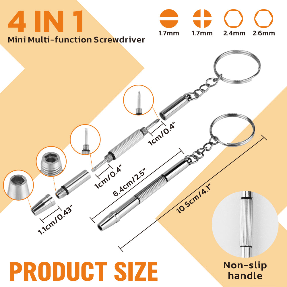 HORUSDY 633pcs eyeglasses repair kit with screws, nose pads, mini screwdrivers and tweezers for glasses and sunglasses repair