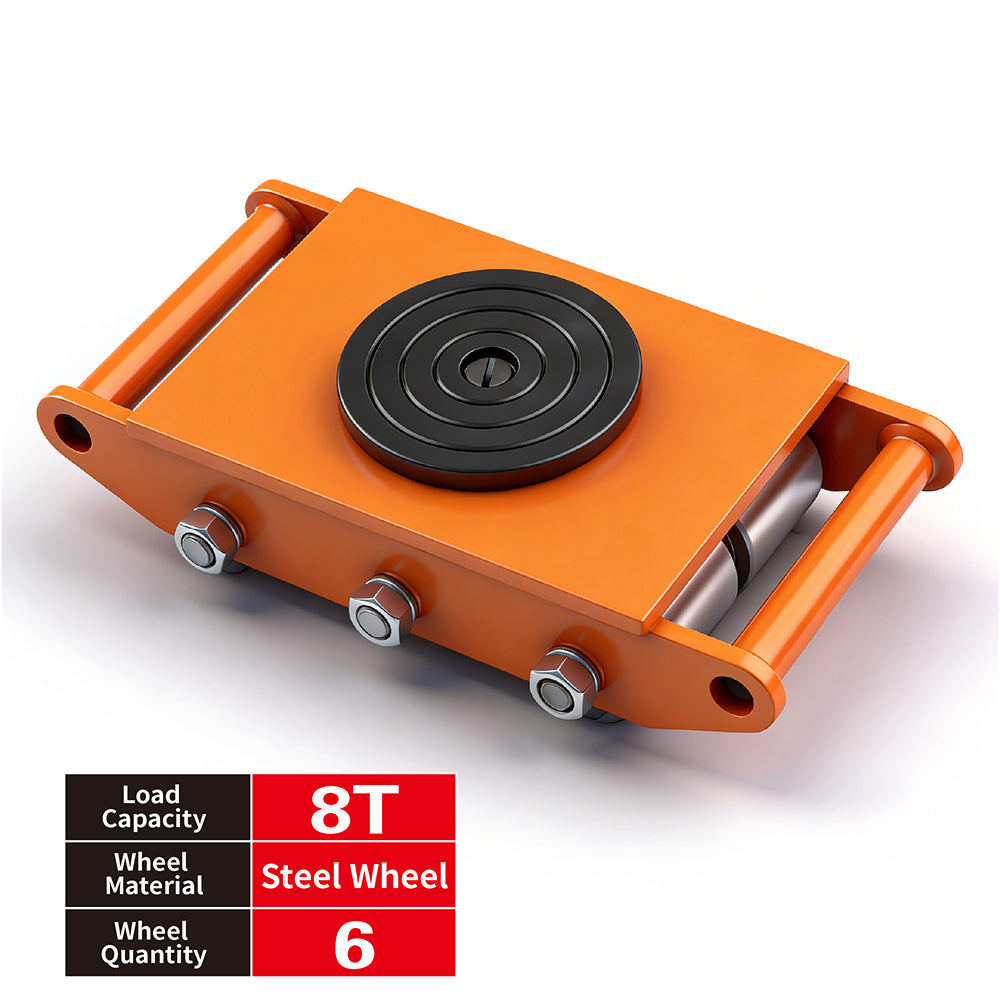 straight line machinery skate with 360 degree swivel top for moving heavy equipment