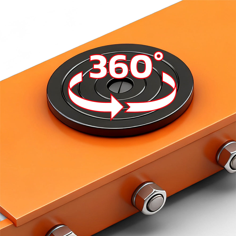 straight line machinery skate with 360 degree swivel top for moving heavy equipment