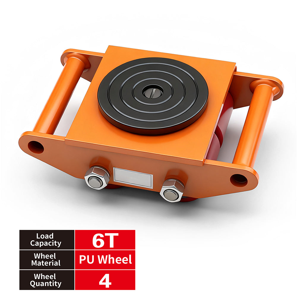straight line machinery skate with 360 degree swivel top for moving heavy equipment