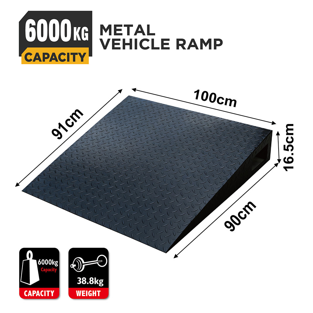 heavy duty metal vehicle ramp with 6000kg load capacity for cars SUVs trailers and workshop use