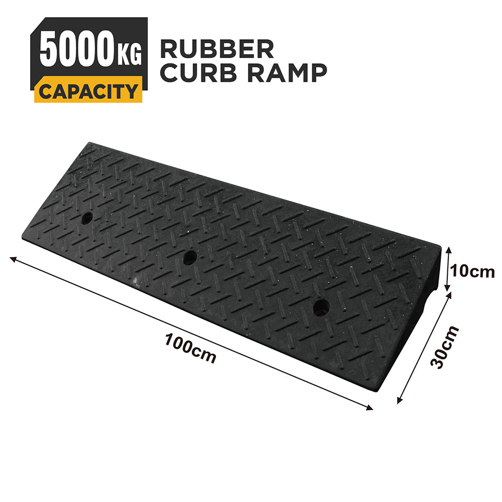heavy duty rubber curb ramp for driveway sidewalk garage and vehicle access with anti slip surface
