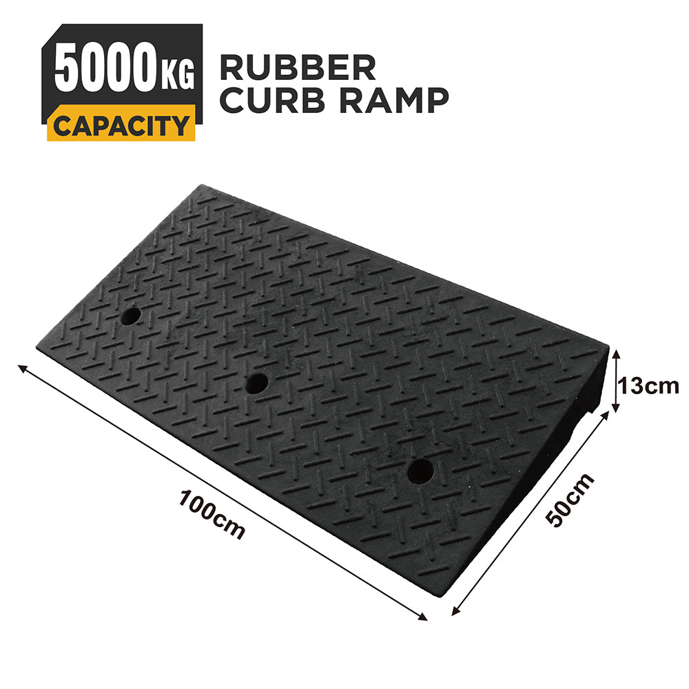 heavy duty rubber curb ramp for driveway sidewalk garage and vehicle access with anti slip surface