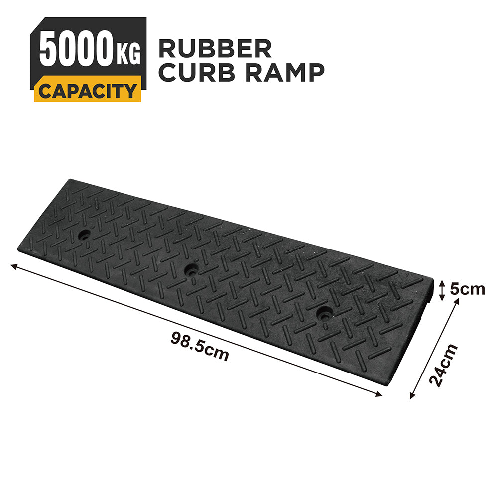 heavy duty rubber curb ramp for driveway sidewalk garage and vehicle access with anti slip surface