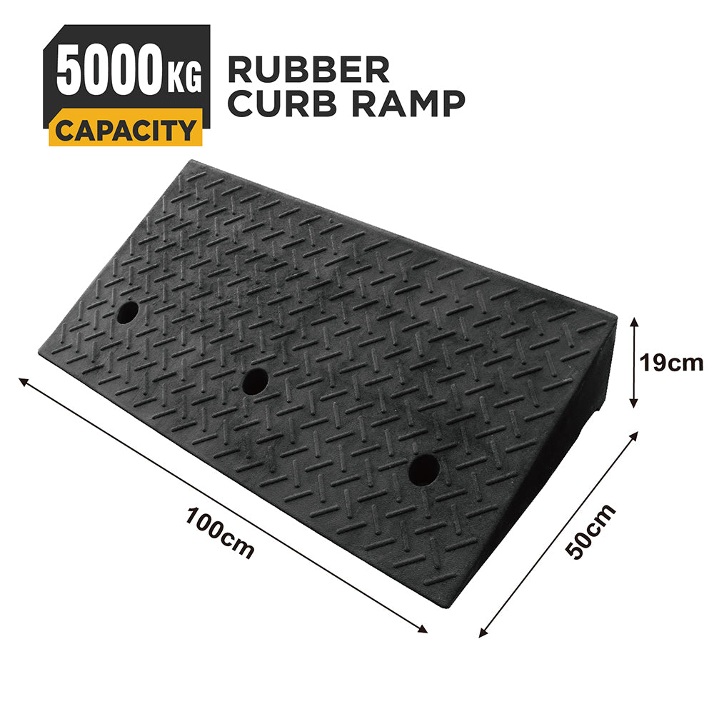 heavy duty rubber curb ramp for driveway sidewalk garage and vehicle access with anti slip surface