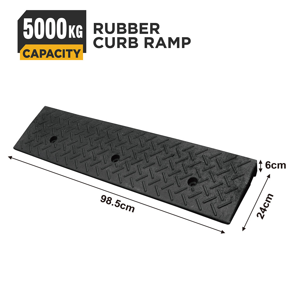 heavy duty rubber curb ramp for driveway sidewalk garage and vehicle access with anti slip surface