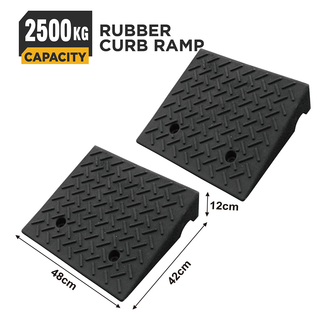 heavy duty rubber curb ramp for driveway sidewalk garage and vehicle access with anti slip surface