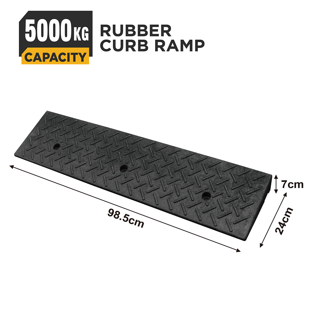 heavy duty rubber curb ramp for driveway sidewalk garage and vehicle access with anti slip surface