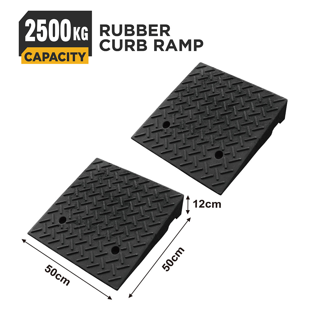 heavy duty rubber curb ramp for driveway sidewalk garage and vehicle access with anti slip surface