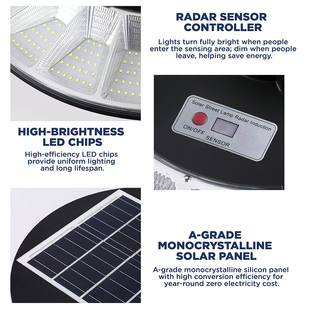 solar floor standing garden light with radar sensor remote control IP65 waterproof outdoor patio light multi size