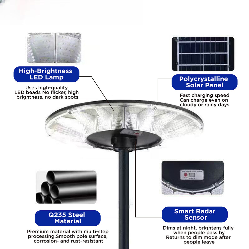 solar floor standing garden light with radar sensor remote control IP65 waterproof outdoor patio light multi size