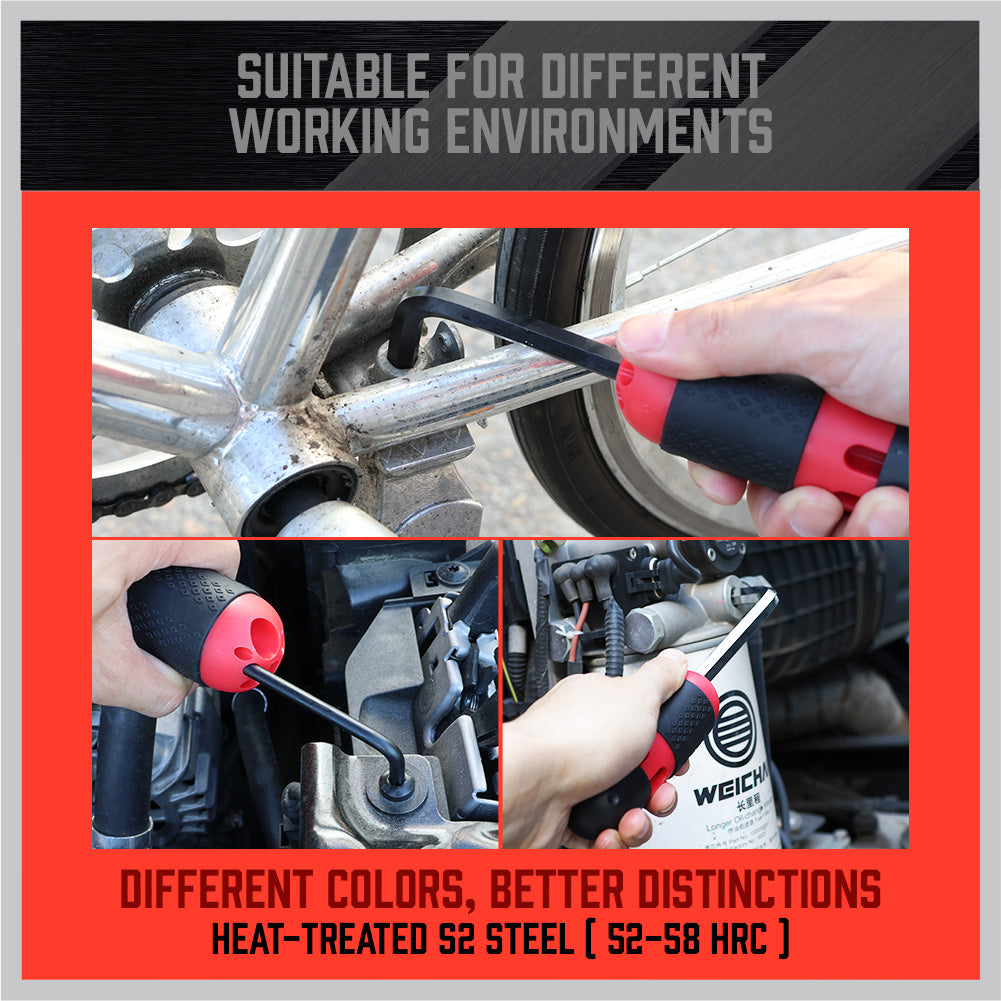 SEDY 36 piece long arm ball end hex key and torx star wrench set with SAE metric sizes, T handle and storage bag
