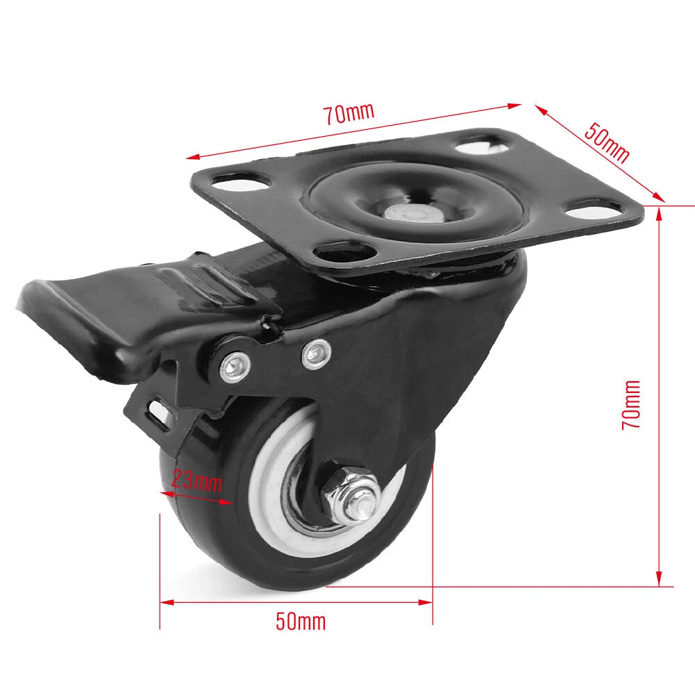40mm and 50mm swivel caster wheels with brake and non-brake for furniture carts workbenches and storage trolleys