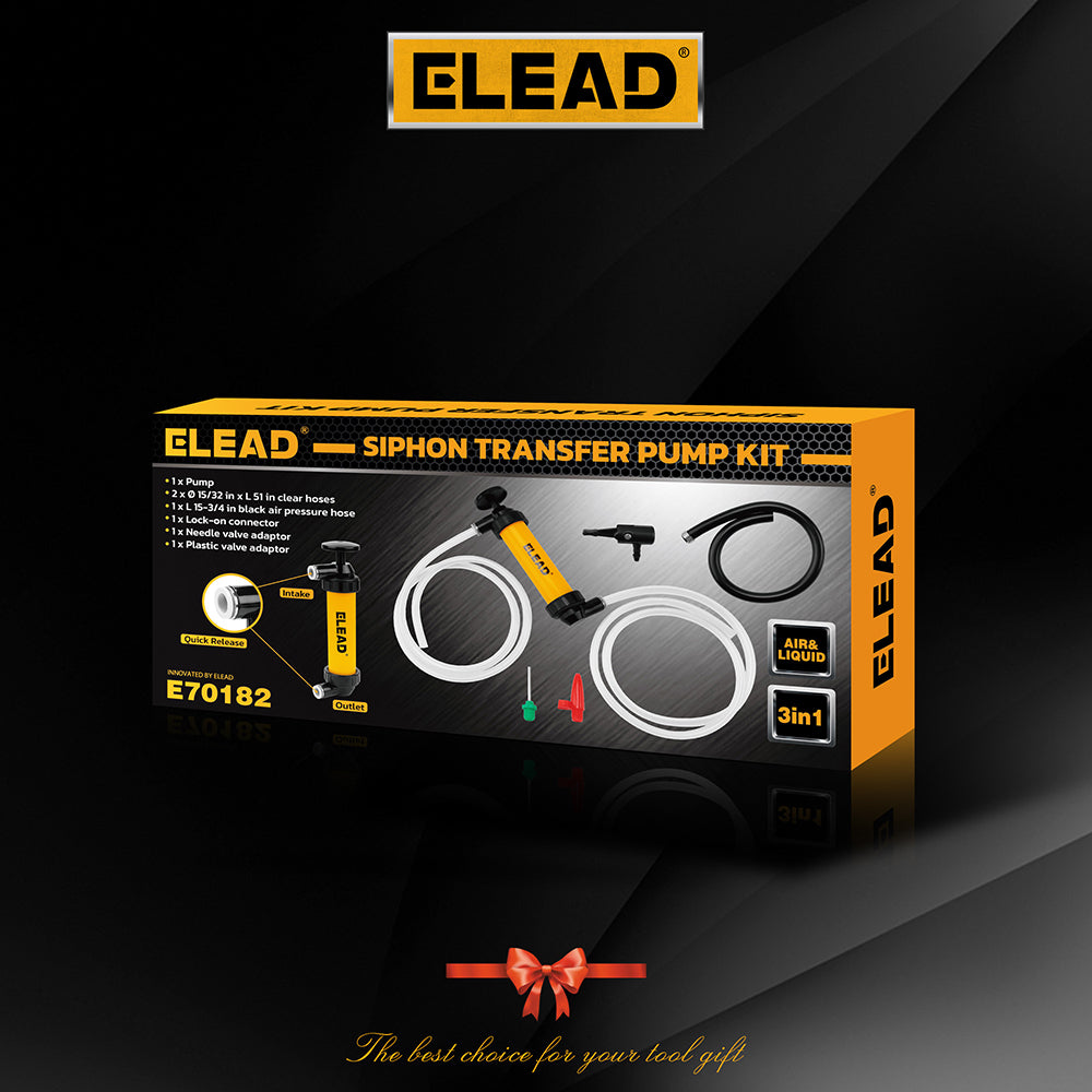 manual siphon transfer pump kit for air and liquid with hoses and adapters