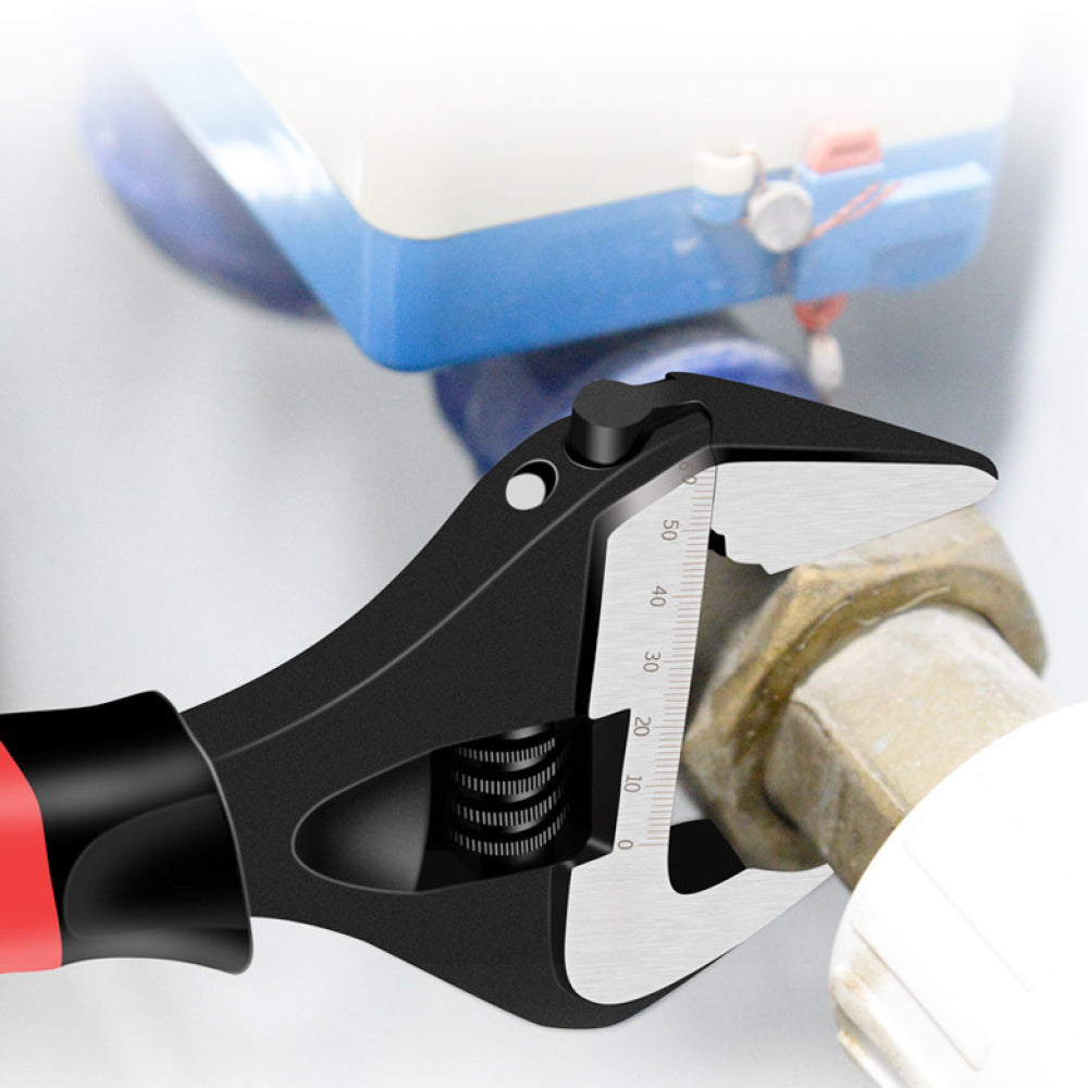 SEDY Wide Opening Adjustable Wrench Set, 6-Inch & 10-Inch Short Handle Spanners with Laser Scale for Tight Spaces