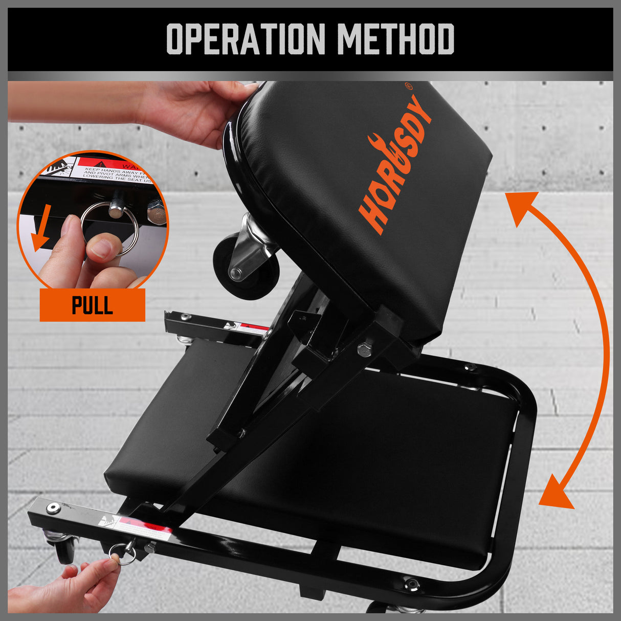 rolling creeper seat and lying board with 360 degree swivel casters for garage car repair and workshop use