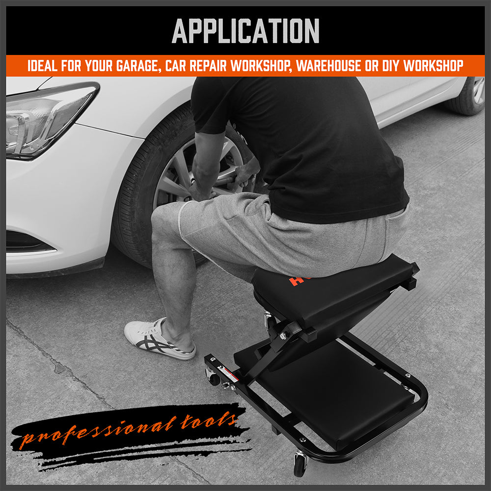 HORUSDY 2-in-1 Rolling Creeper Seat and Lying Board with 360° Casters for Garage Car Repair Workshop