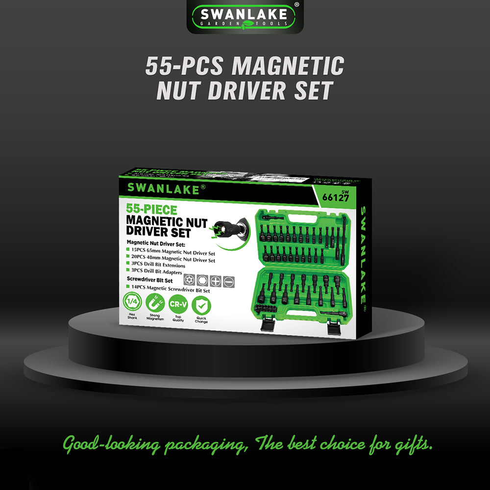 SWANLAKE magnetic nut driver set SAE metric hex nut drivers with extensions and storage case