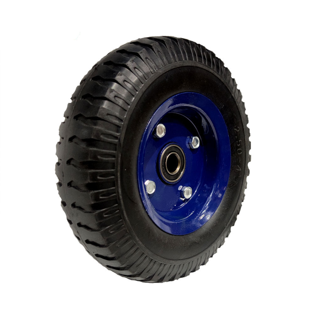 8" 2.50-4 Solid Trolley Wheel - Jockey Puncture Proof Tyre, Single Hub, 16mm Bore