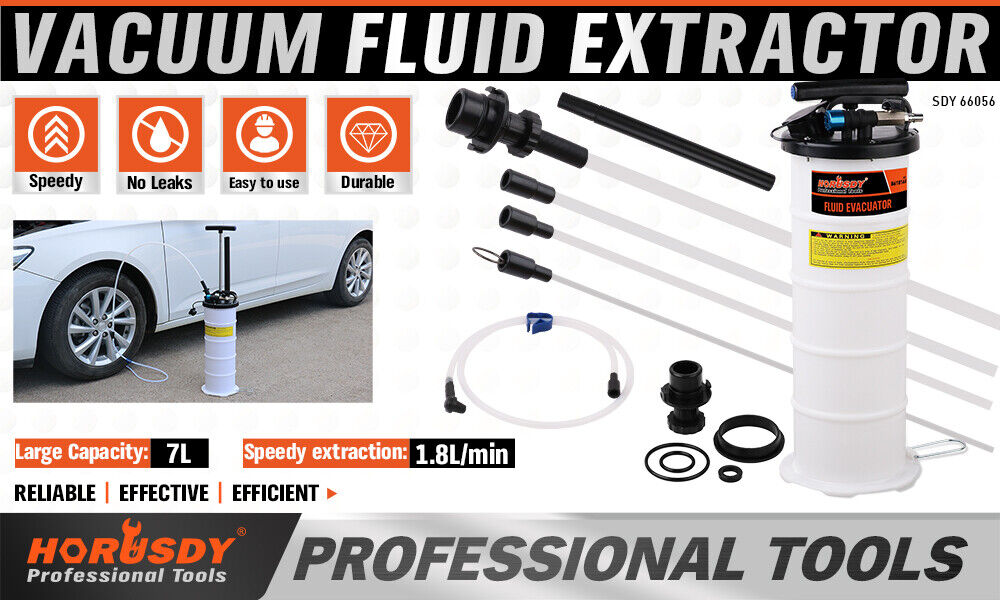 7L Manual & Pneumatic Multi-Purpose Oil Extractor with Suction Tubes for Vehicles and Machinery