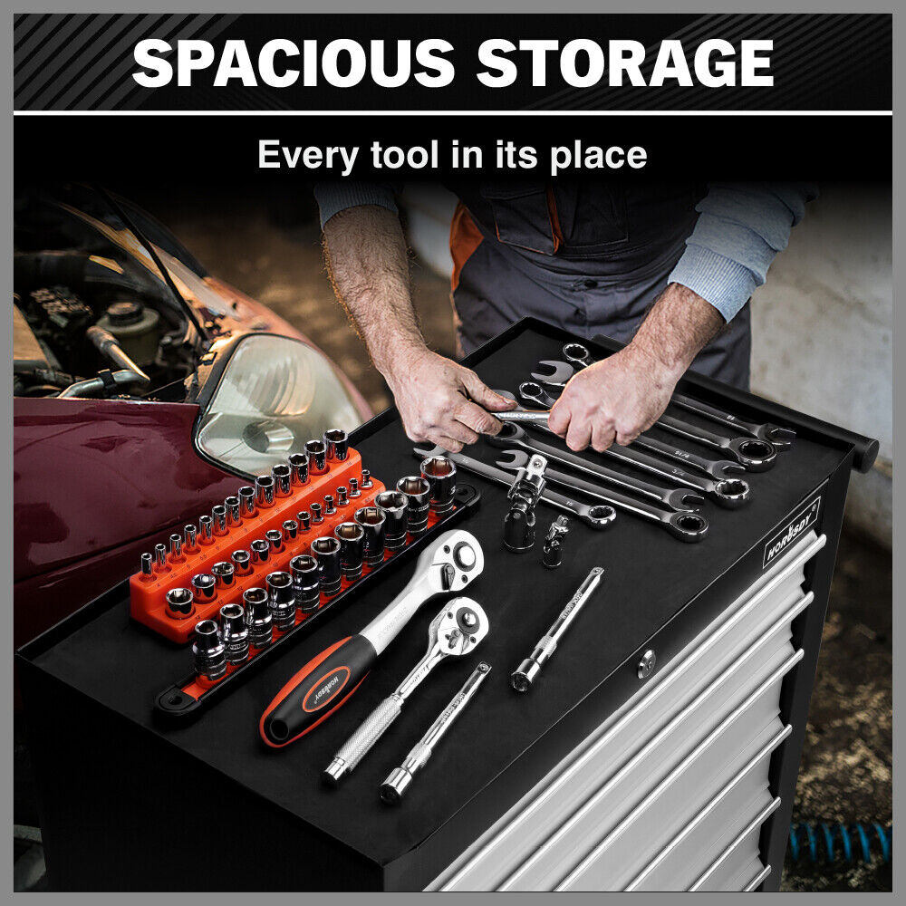 Compact 7-Drawer Tool Storage Trolley with secure locking mechanism and smooth mobility casters for organized workshops