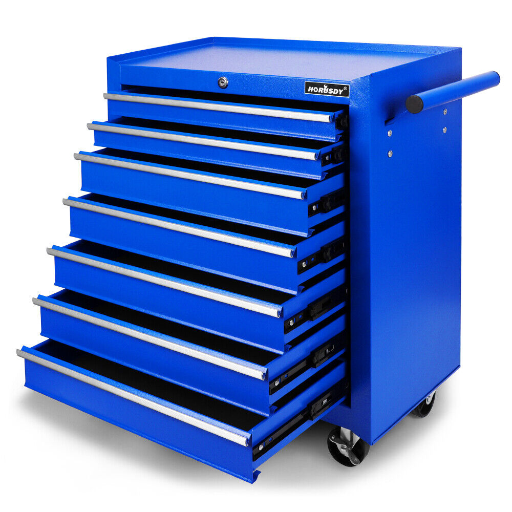Compact 7-Drawer Tool Storage Trolley with secure locking mechanism and smooth mobility casters for organized workshops