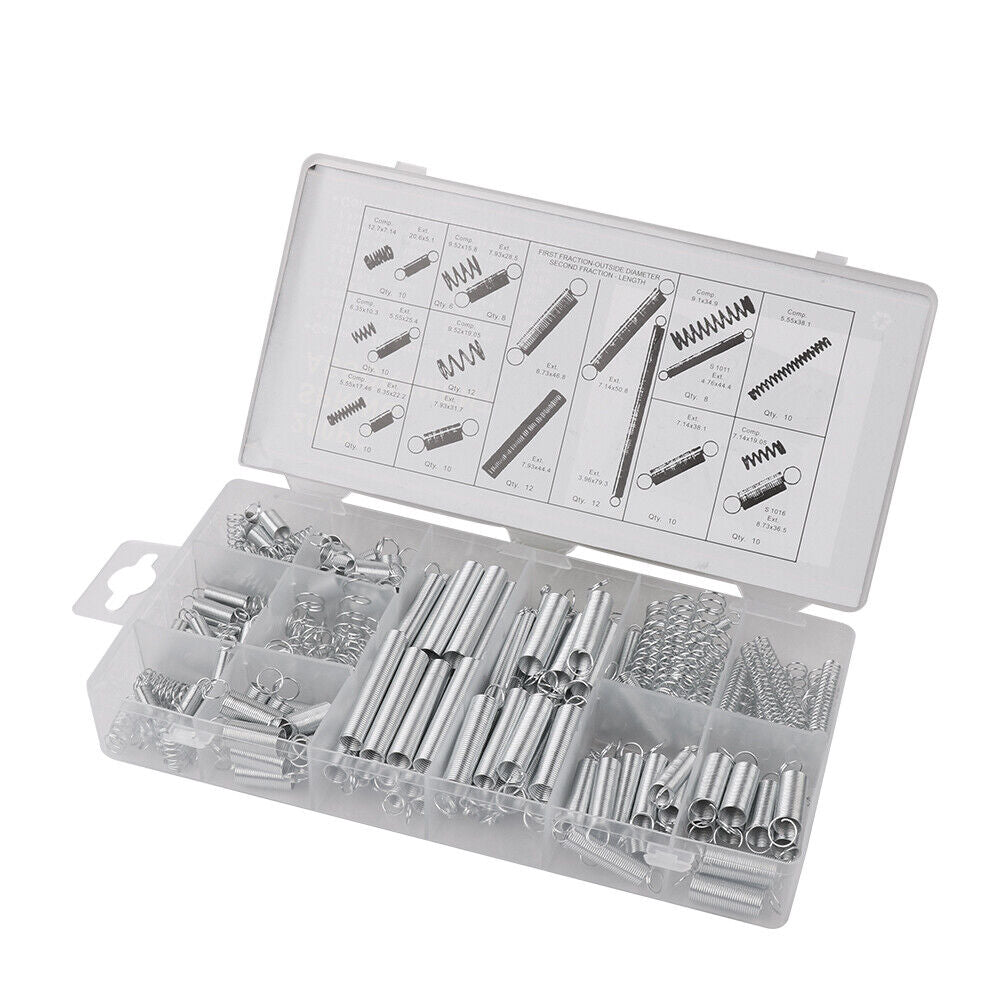 HORUSDY 200-Piece Spring Kit, Diverse Compression and Extension Springs, in Organized Case, for Bicycles, Locks, Automotive and More