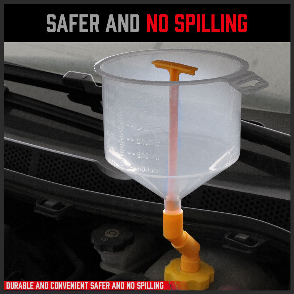 Durable and spill-proof 19Pc radiator coolant refilling funnel kit with versatile functionality and fluid stopper.