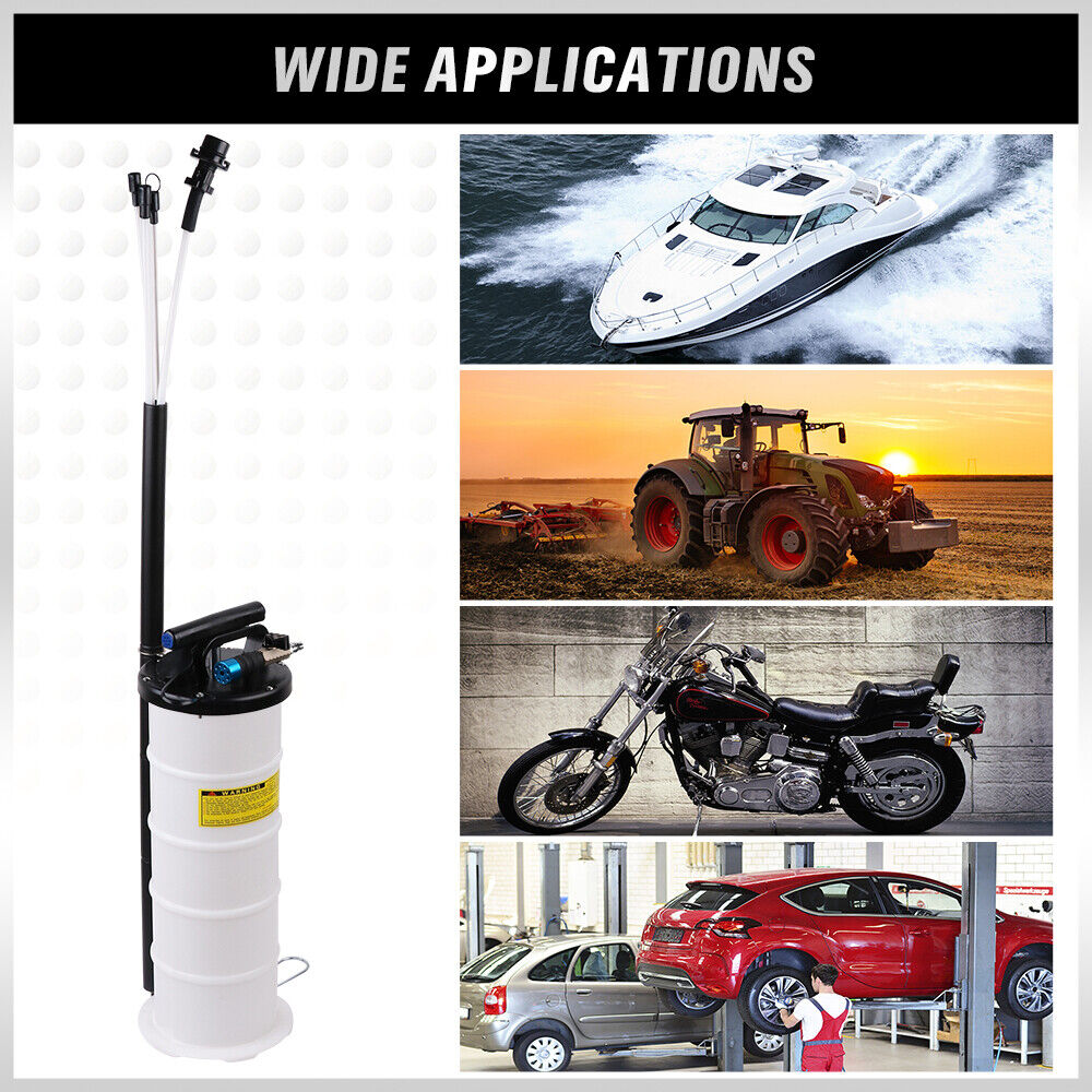 7L Manual & Pneumatic Multi-Purpose Oil Extractor with Suction Tubes for Vehicles and Machinery