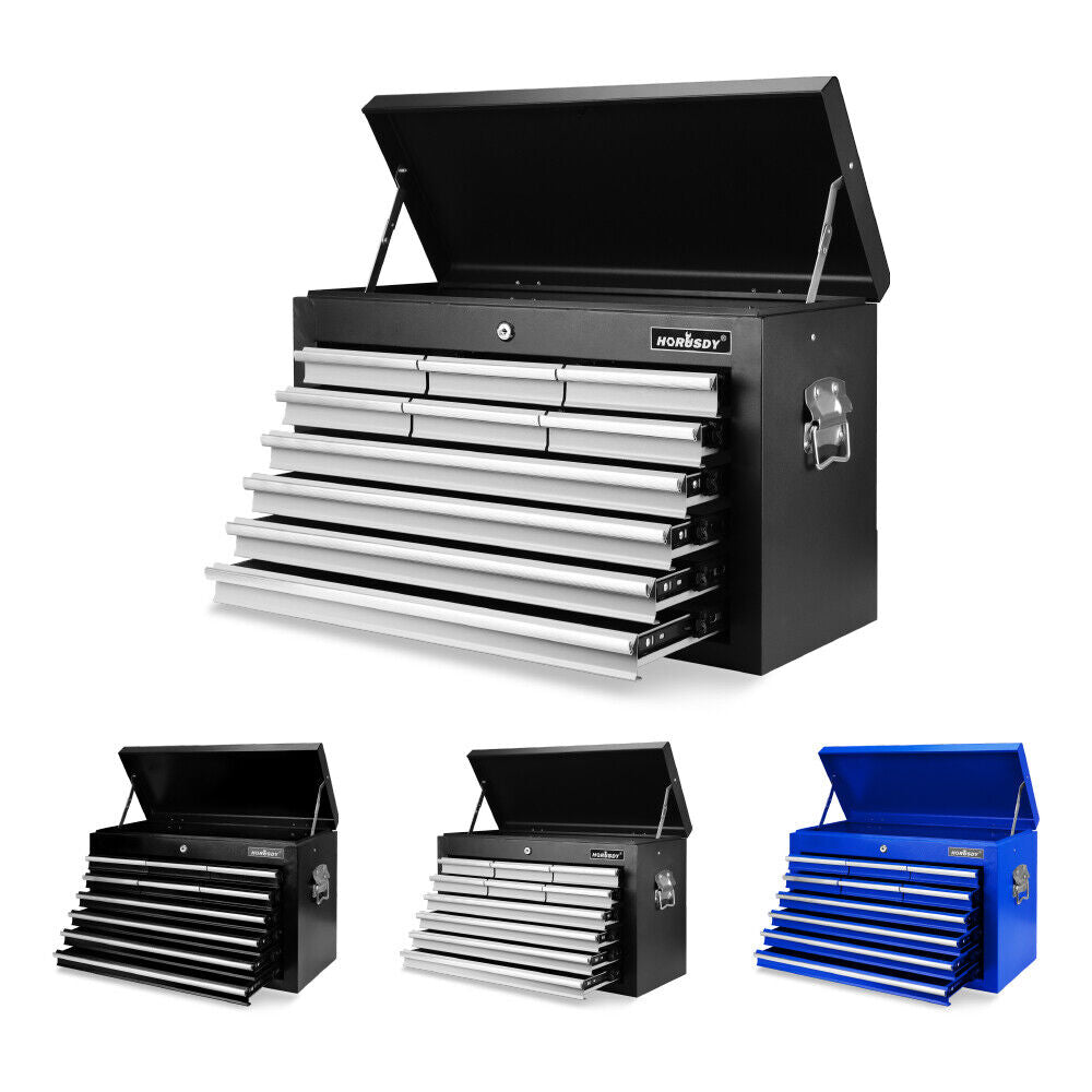 HORUSDY heavy-duty tool chest with 10 pull-out drawers and secure lock, 75kg load capacity