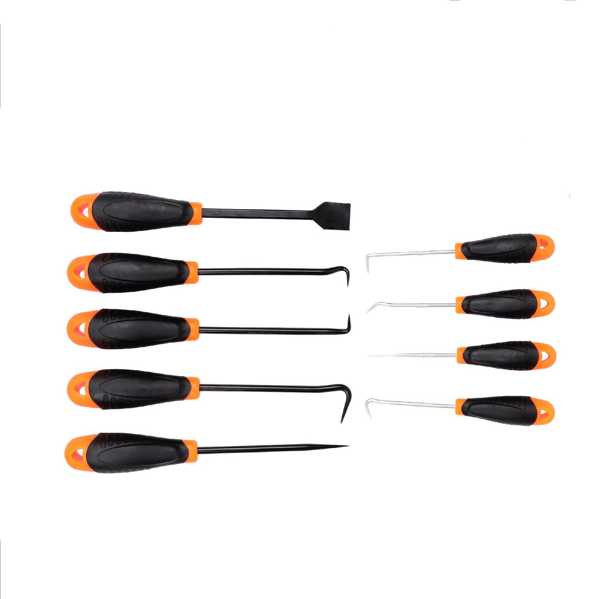 Versatile 9-Piece Hook and Pick Tool Set - Drop Forged, Heat-Treated Chrome Vanadium Steel, Ergonomic Cushion Grip Handles