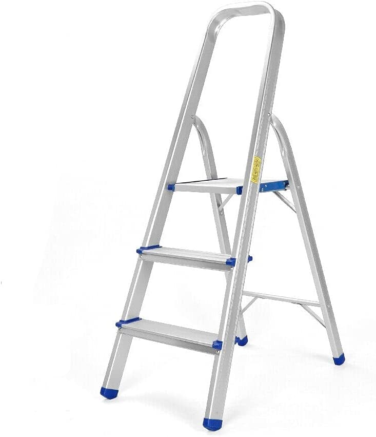 Compact and Lightweight Folding Ladder - Non-Slip Platform, Multi-Purpose Aluminum Design (3/4/5 Steps) - Ideal for Home and Work