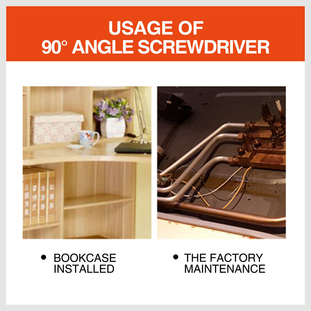 Right Angle Drill Attachment 90° Degree Adapter for 1/4" Hex Bits