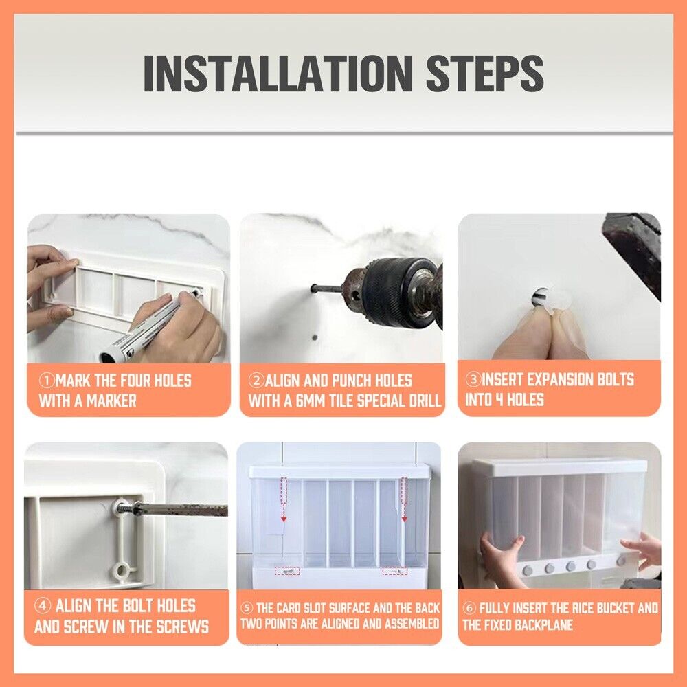 HORUSDY Rice Cereal Dispenser 10/12KG Grain Container Auto Dry Food Storage Box