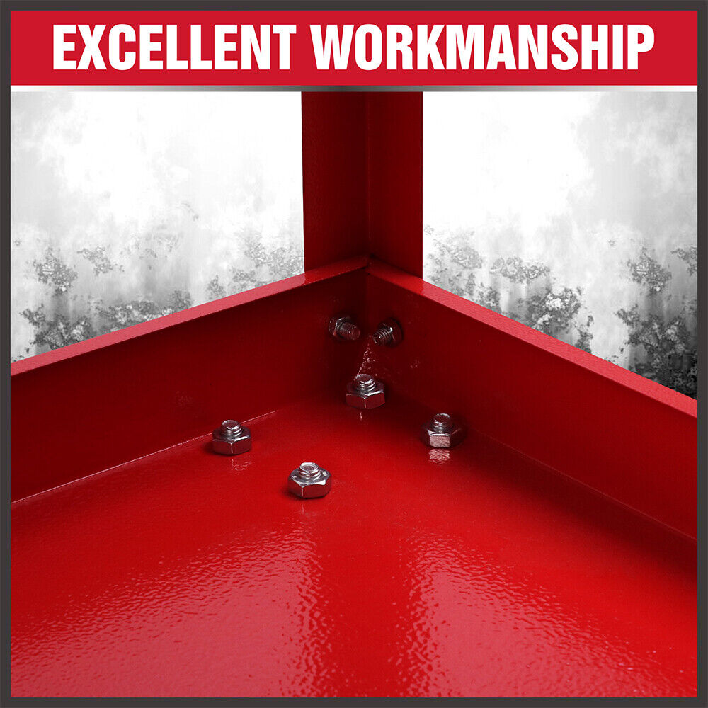 Heavy-Duty 3-Tier Tool Cart - Workshop Garage Storage Organizer with ample space and convenient features.