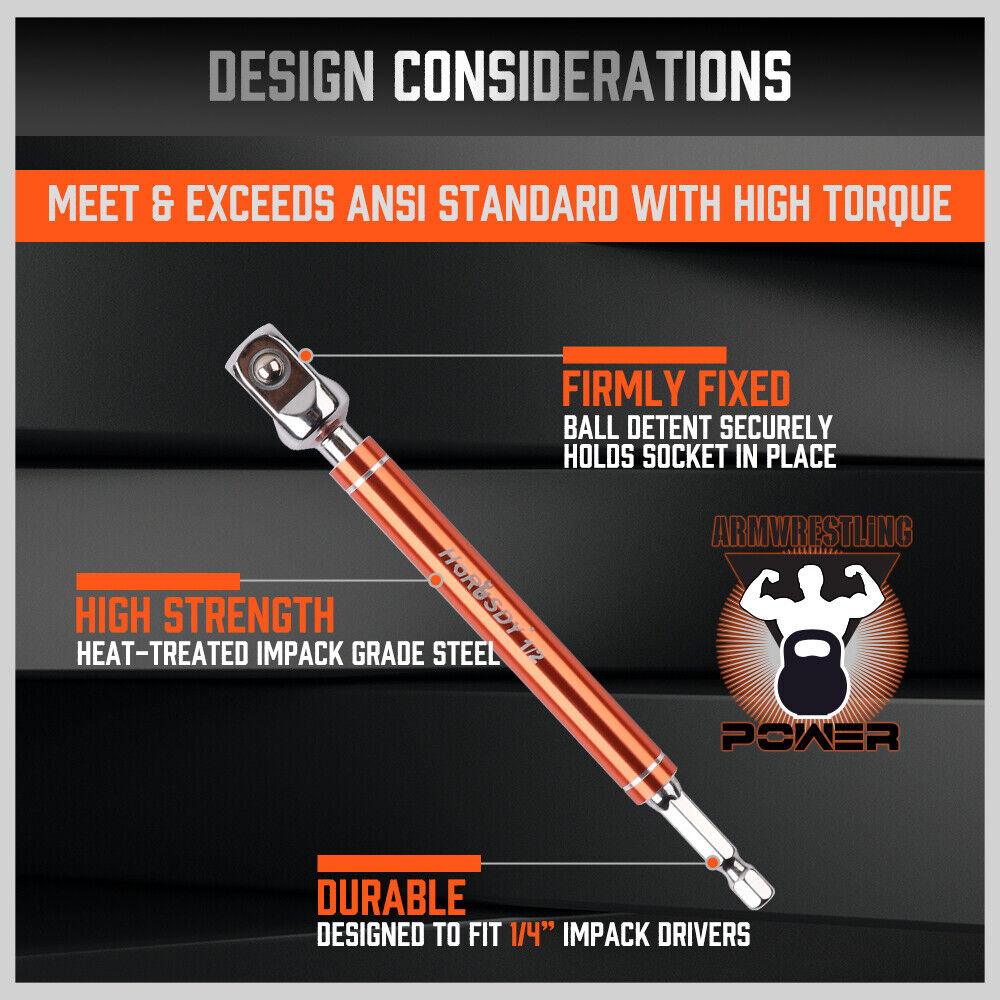 HORUSDY 6-Piece Impact Grade Power Drill Sockets Adapter Set