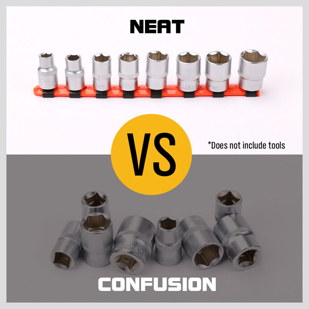 Three-piece mixed socket holder set for 1/2", 3/8", and 1/4" drive sockets, featuring spring-loaded ball bearings for secure holding.
