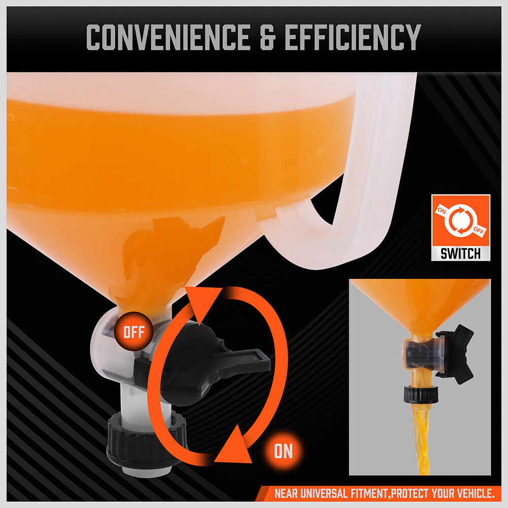 15 Piece No-Spill Coolant Funnel Kit with Valve Switch - Universal Fitment for Easy Vehicle Radiator Refill and Bleeding - Efficient and Reliable Automotive Tool