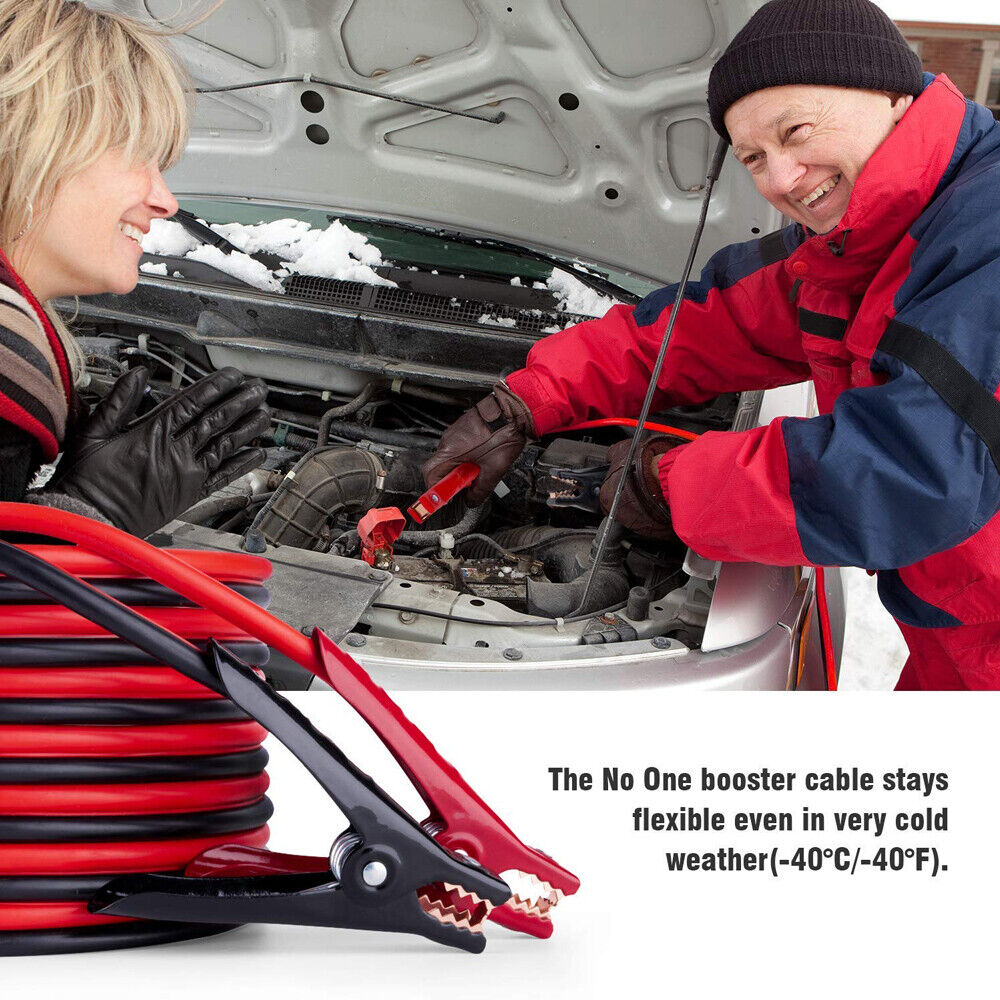 Heavy-duty 6M 3000AMP jumper leads with surge protection and smart alarm indicator for safe and efficient jump-starts.