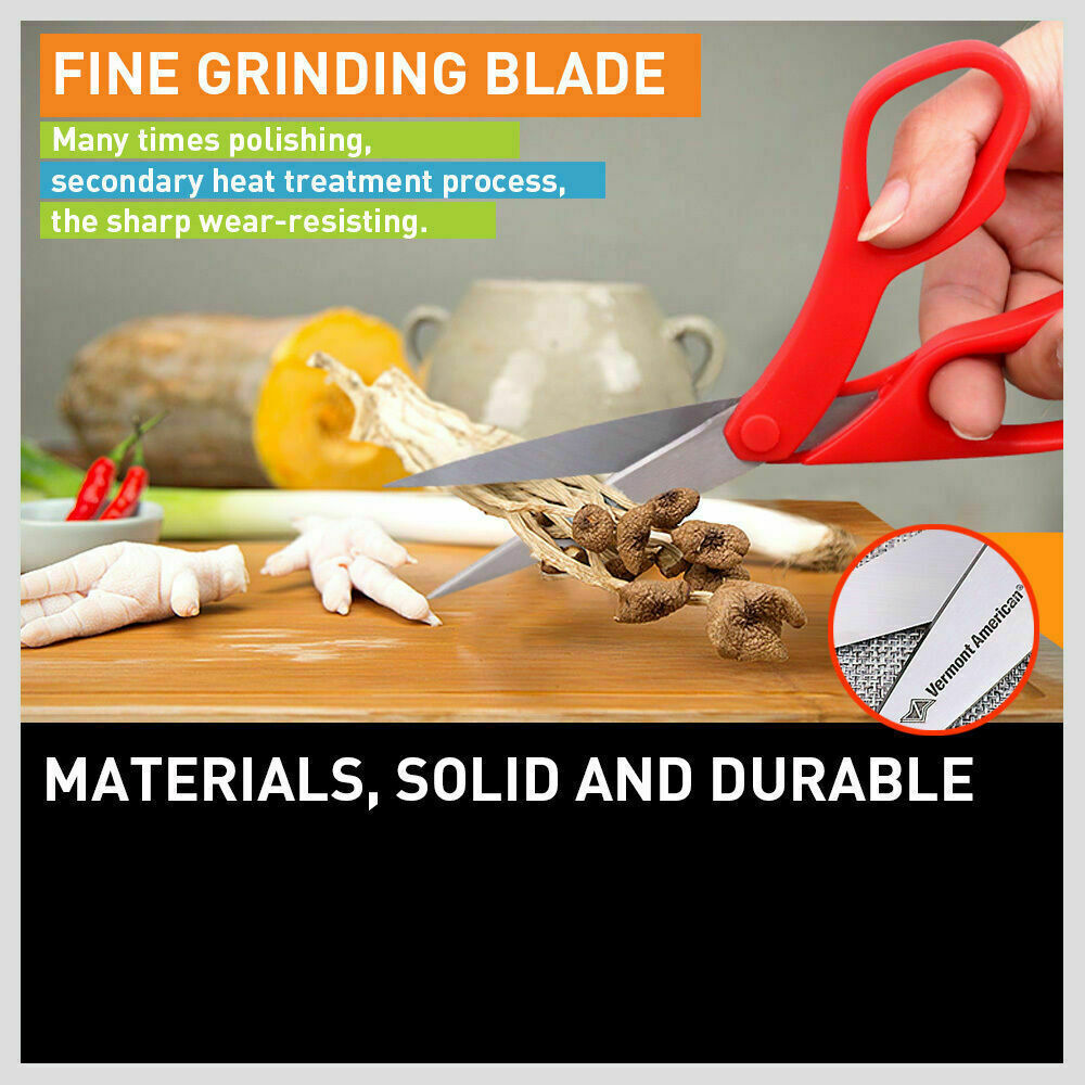 Image of a versatile 3-piece stainless steel scissors set, featuring sizes 215mm, 210mm, and 180mm, ideal for kitchen, home, and office use.