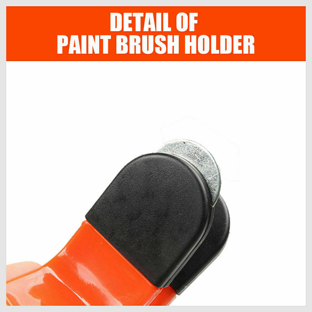 Convenient 2-in-1 magnetic clamp with integrated brush holder and paint can opener, designed to enhance painting efficiency and organization.