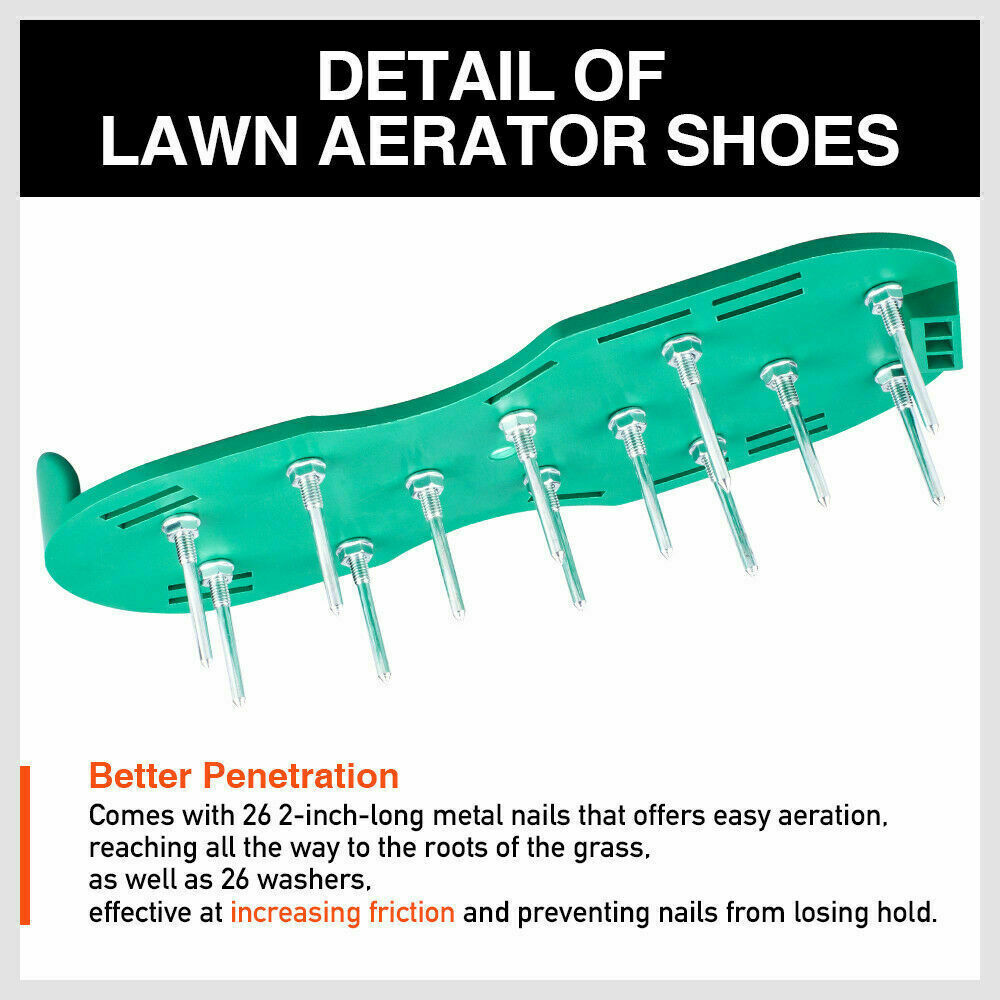 Lawn Aerator Shoes with Spikes and Triple Strap Design for Garden Lawn Care