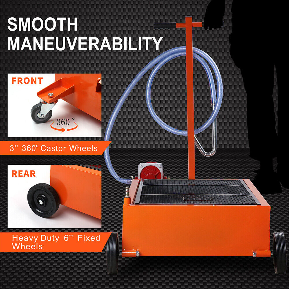 HORUSDY 76L Waste Oil Drainer with Foldable Handle, Heavy Duty Wheels, and Swiveling Castors for Workshops
