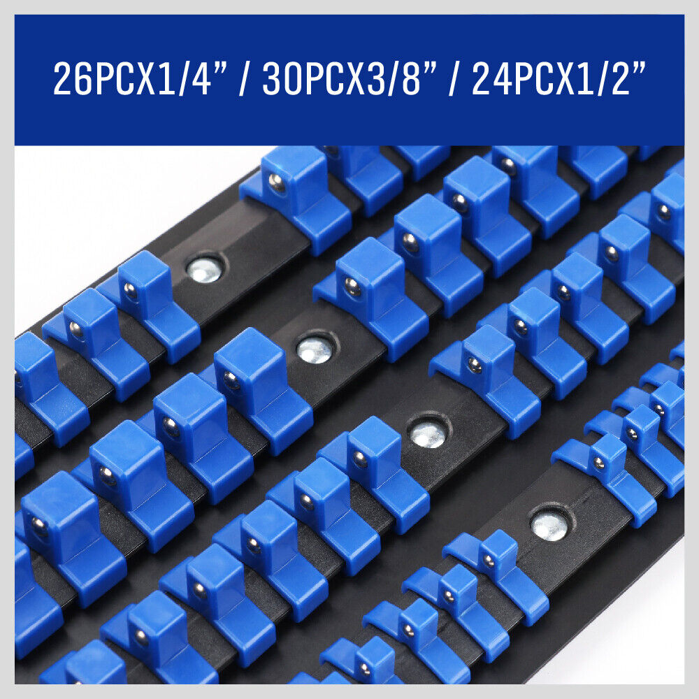 Comprehensive 80-Socket Storage Organizer Set with Twist-Lock Clips - Compatible with All Major Socket Brands