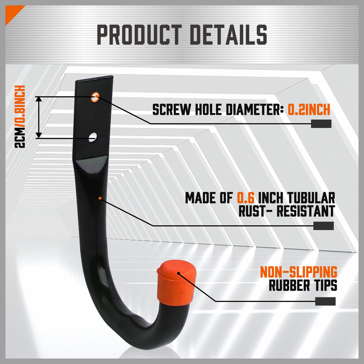 HORUSDY 6Pc Wall Mount Garage Hooks Set