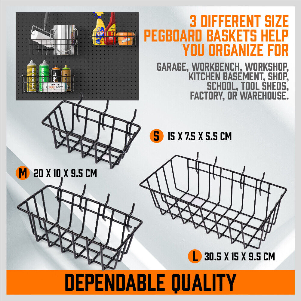 HORUSDY 127-Piece Pegboard Organizer Set with 4 Metal Boards, 3 Baskets, 120 Hooks in 12 Types, Chrome Finish, Rust-Resistant for Tool Organization