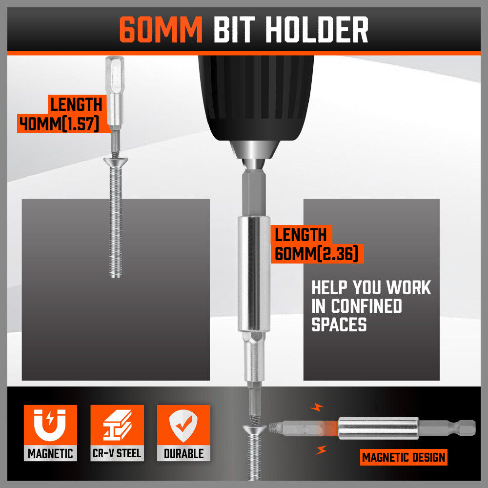 HORUSDY 18-Piece Magnetic Damaged Screw Extractor Set with Various Sized Drill Bits and Bit Holders, High Hardness CR-V Steel for Efficient Bolt Removal