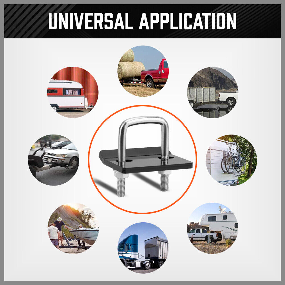 HORUSDY anti-rattle stabilizer hitch bracket with size markings, suitable for SUVs, vans, cars, and trailers