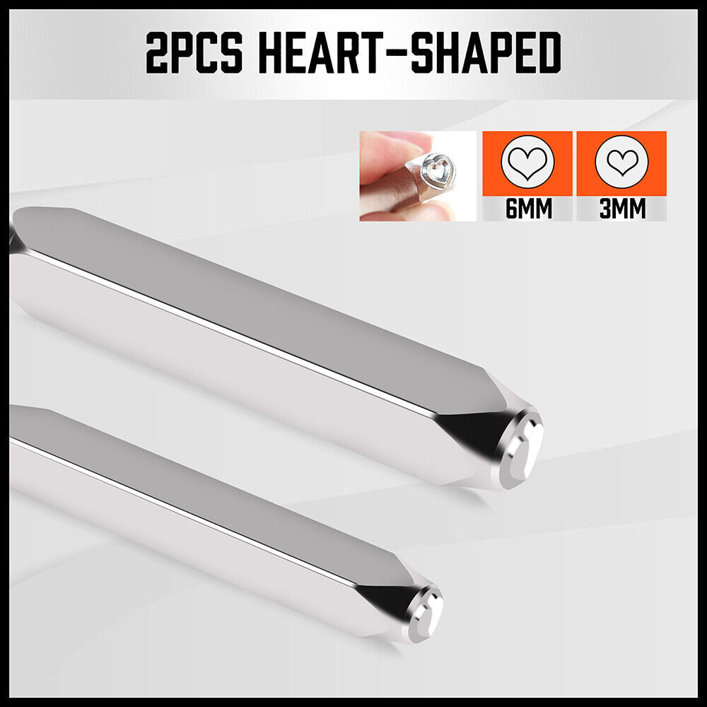 Round 3-inch steel bench block with mirror polish and soft base for jewelry stamping, including two punches.